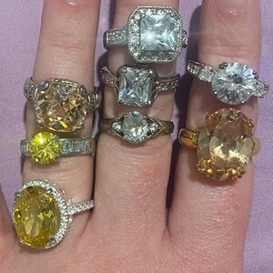 Elegant Silver and Gold Women's Electroplated Ring Set